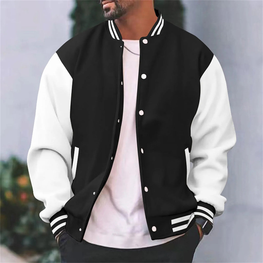 Tan suède leren bomberjack heren | Slim-fit jas in Varsity-stijl