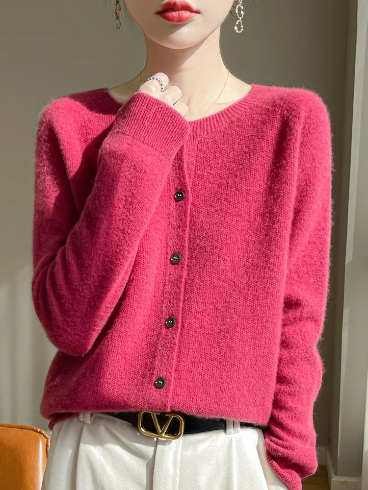 Enjyam Dames Gebreide Haaknaald Knop Vest Lange Mouwen Ronde Hals Bolero Trui Topjes voor Lente Herfst, L Enjyam Dames Gebreide Haaknaald Knop Vest Lange Mouwen Ronde Hals Bolero Trui Topjes voor Lente Herfst, L