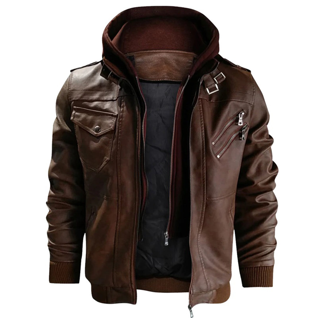 leren-jas-heren-knusse-capuchon-tegen-wind-regen-warmte-detail-6