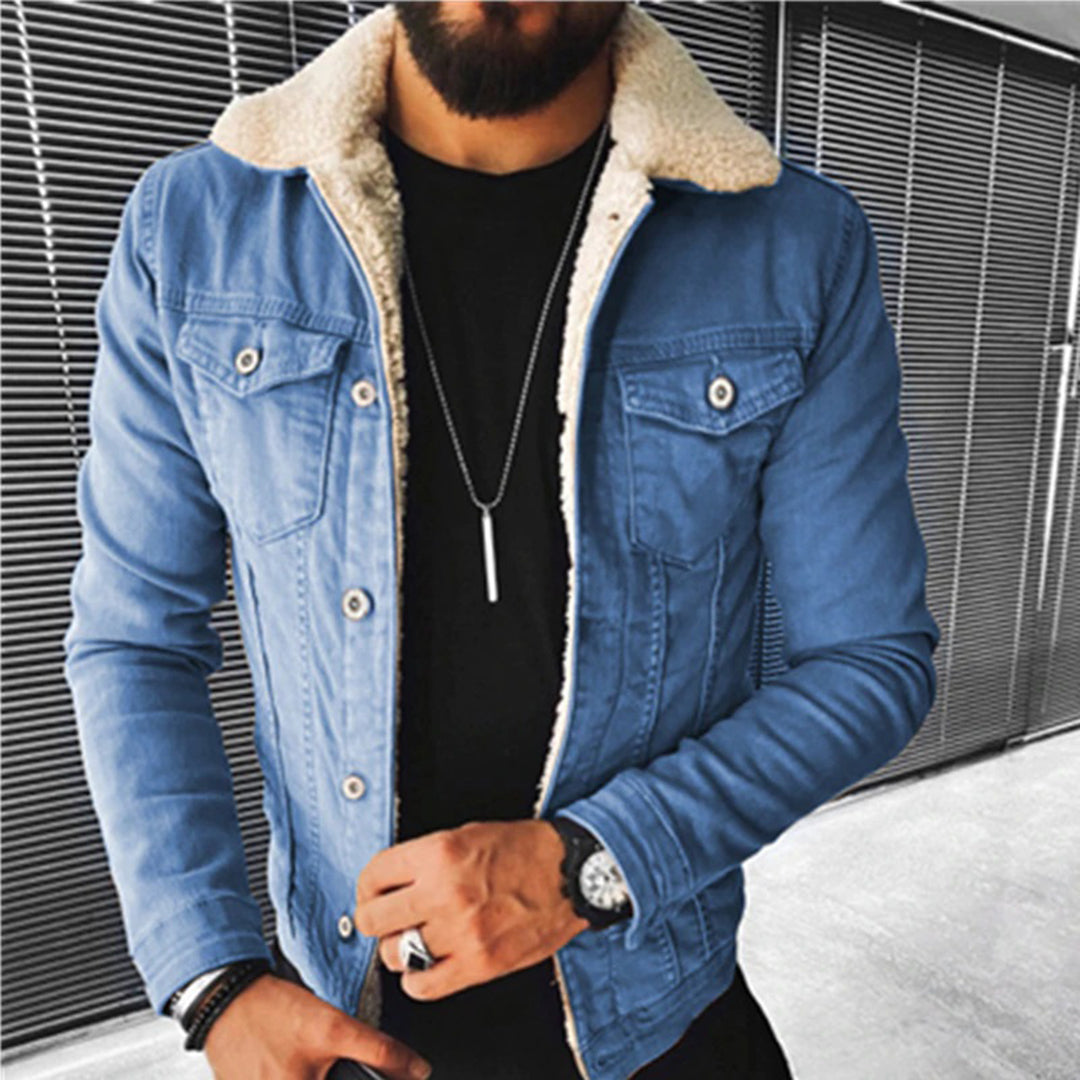 tussenjas-heren-denim-zachte-fleece-voering-warm-comfort-blauw