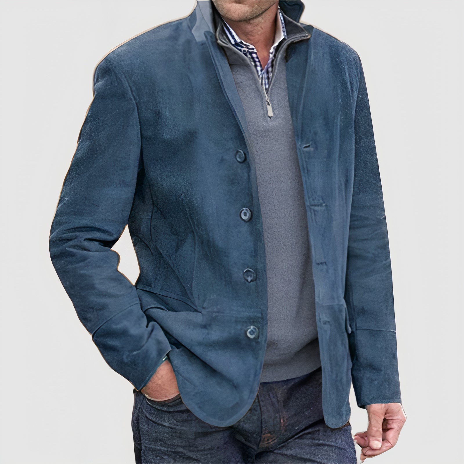 tussenjas-heren-suede-knoopsluiting-soepele-textuur-blauw