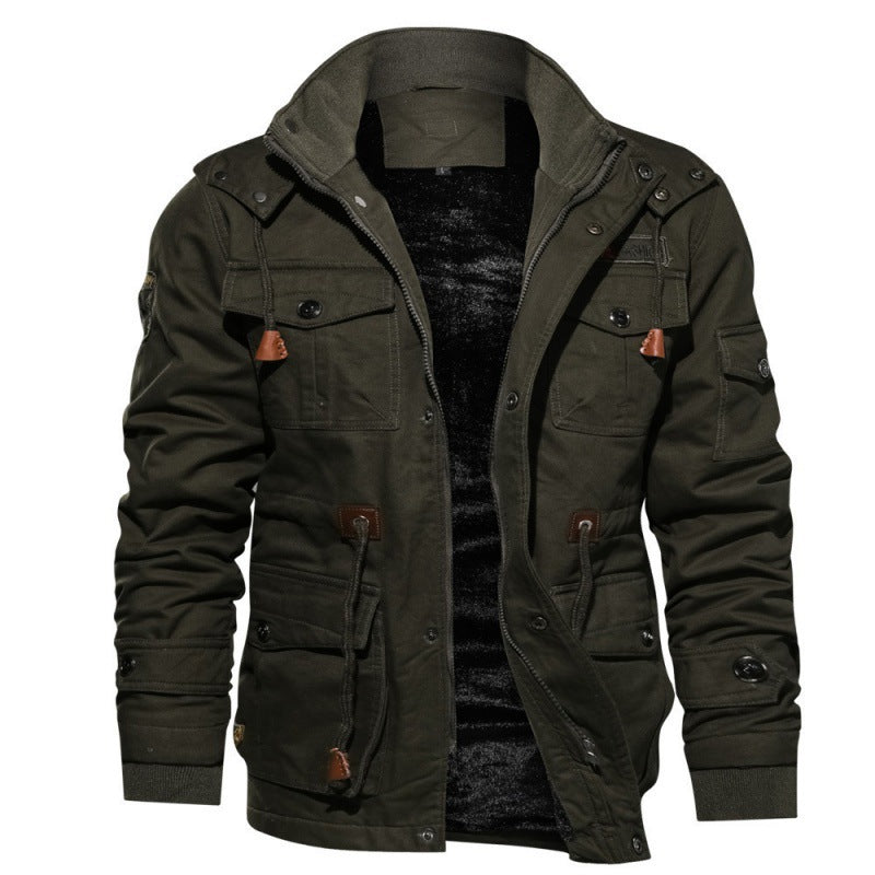 winterjas-heren-fleece-voering-meerdere-veilige-zakken-groen