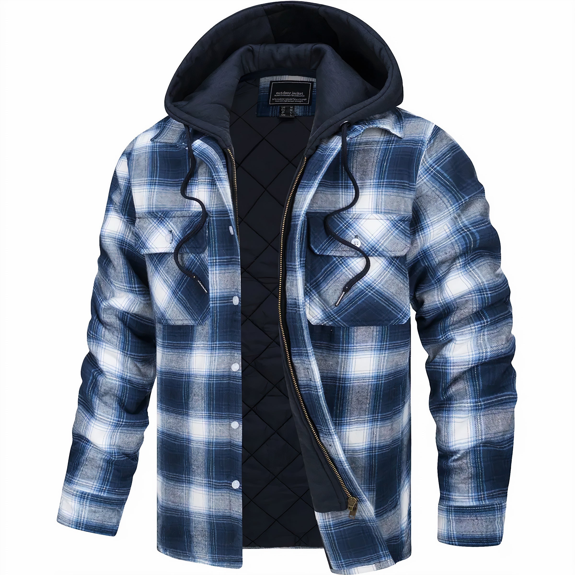 winterjas-heren-geruit-capuchon-robuuste-rits-zakken-wit-lichtblauw