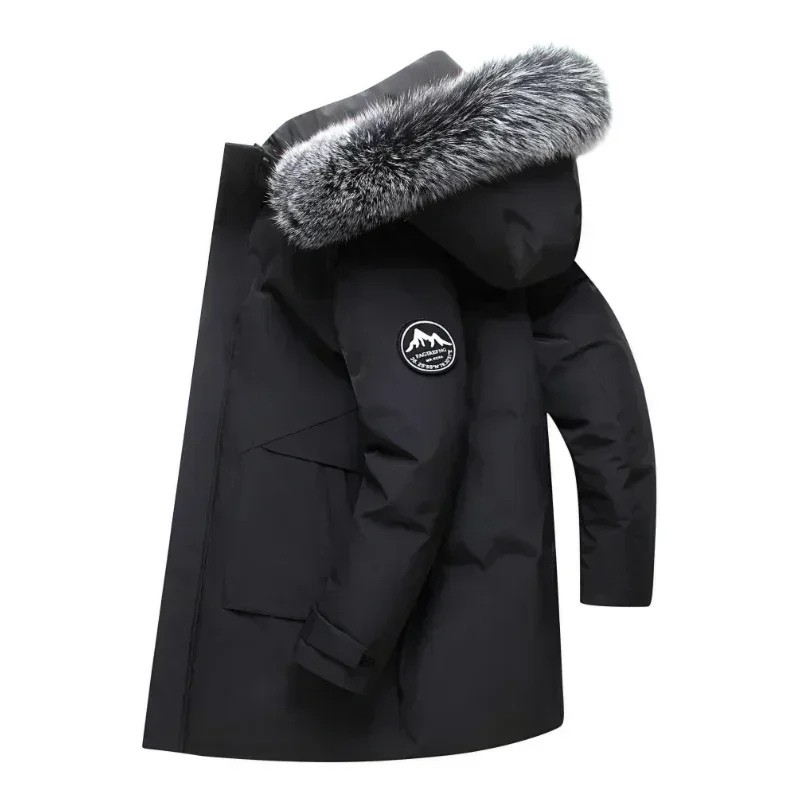 winterjas-heren-lang-afneembare-capuchon-imitatiebont-zwart