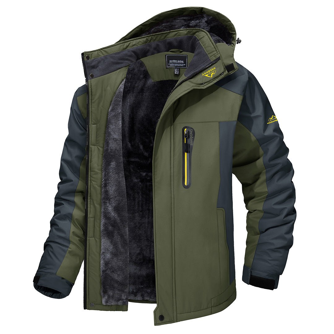 winterjas-heren-waterafstotend-capuchon-warme-voering-groen
