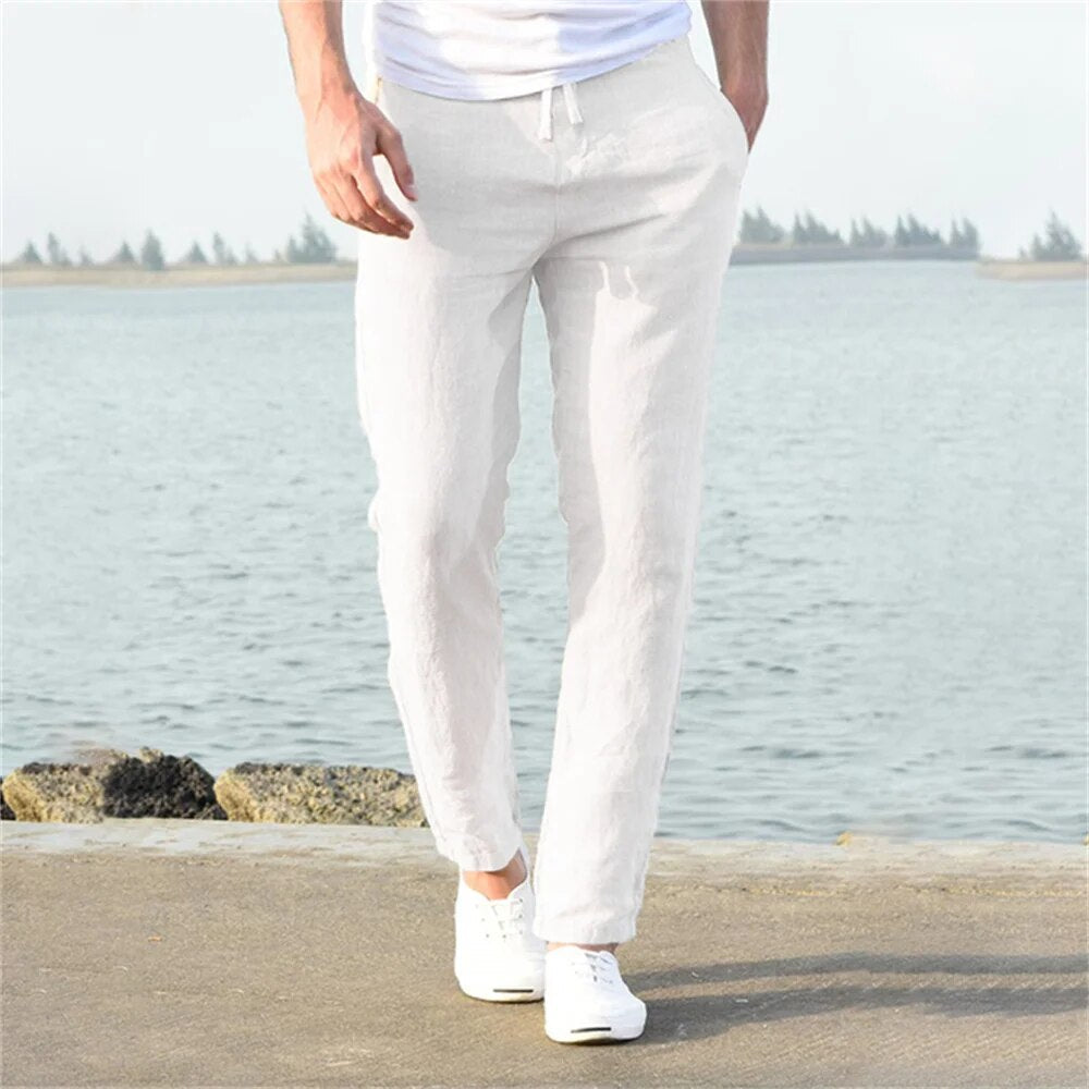 VANVENE Linnen herenbroek, casual, losse lichtgewicht elastische taille, zomer, yoga, strandbroek, Donkergrijs, M VANVENE Linnen herenbroek, casual, losse lichtgewicht elastische taille, zomer, yoga, strandbroek, Donkergrijs, M