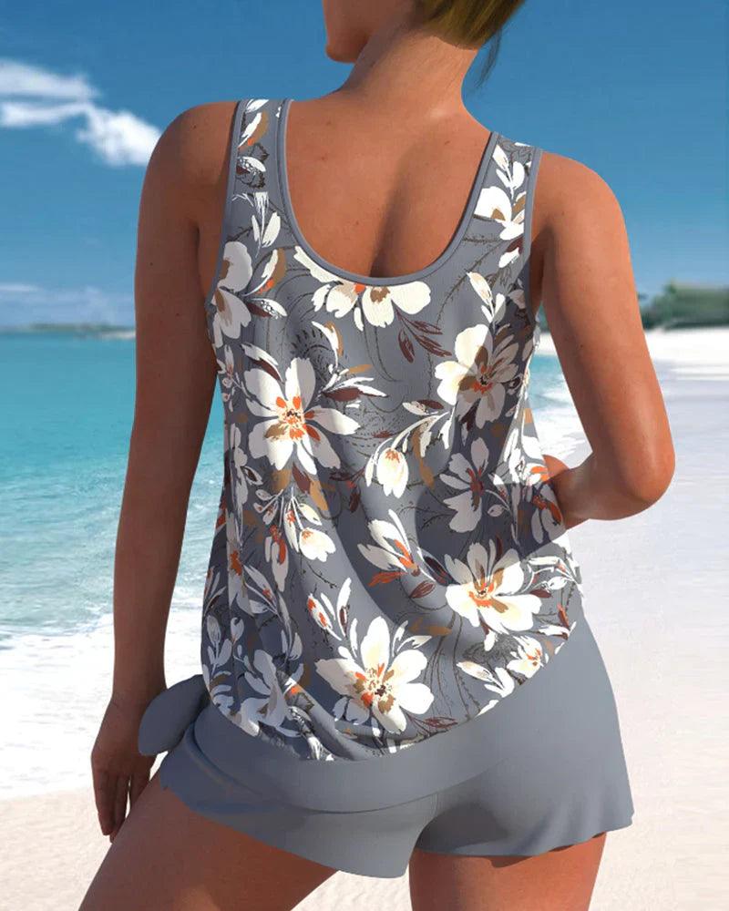 PATPAT Girls' Bikini Swimsuit Set, 3 Piece Tankini Set with Top, Shorts and Swimming Skirt, Kids Swimwear Floral Swimwear, Size 5-12 Years, Yellow PATPAT Girls' Bikini Swimsuit Set, 3 Piece Tankini Set with Top, Shorts and Swimming Skirt, Kids Swimwear Floral Swimwear, Size 5-12 Years, Yellow