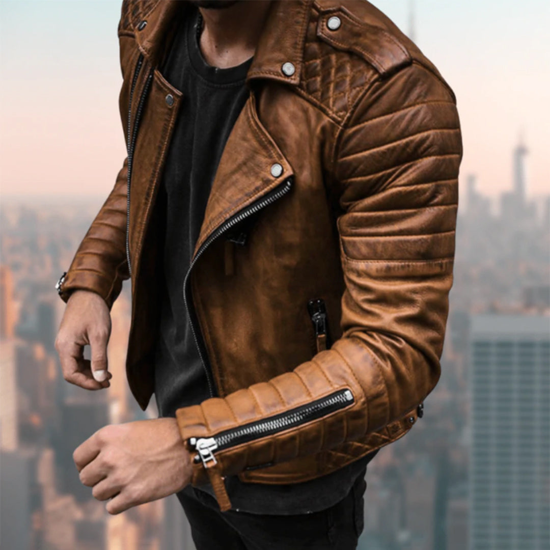 leren-jas-heren-double-breasted-getailleerde-snit-warmte-bruin