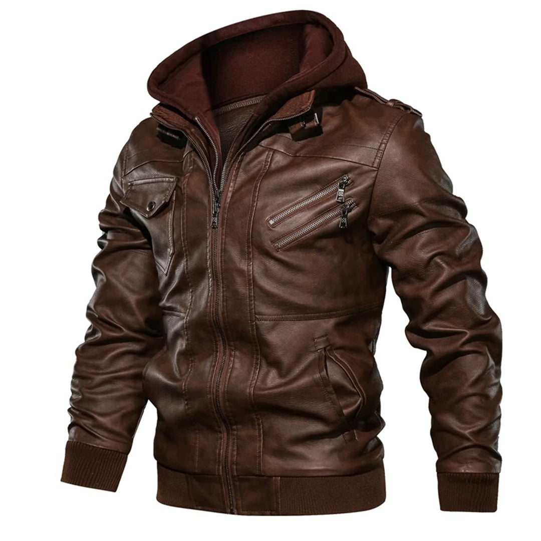 leren-jas-heren-knusse-capuchon-tegen-wind-regen-warmte-detail-4