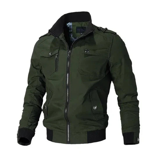 tussenjas-heren-bomber-ritsdetails-duurzame-lichte-stof-legergroen