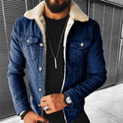 tussenjas-heren-denim-zachte-fleece-voering-warm-comfort-donkerblauw