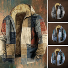 tussenjas-heren-patchwork-verstelbare-capuchon-stofmixen-detail-1