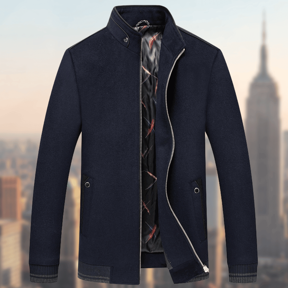 tussenjas-heren-staande-kraag-ritssluiting-eigentijds-design-blauw