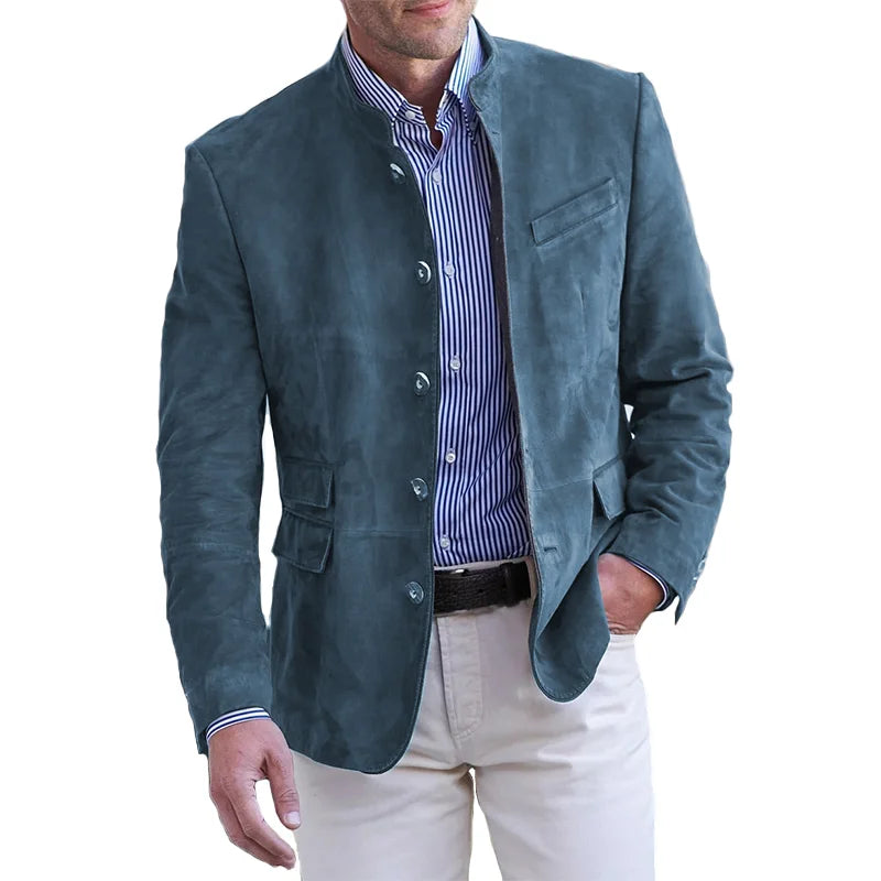 tussenjas-heren-suede-zachte-textuur-alledaagse-pasvorm-blauw