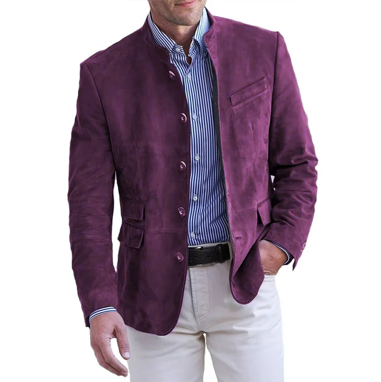 tussenjas-heren-suede-zachte-textuur-alledaagse-pasvorm-paars