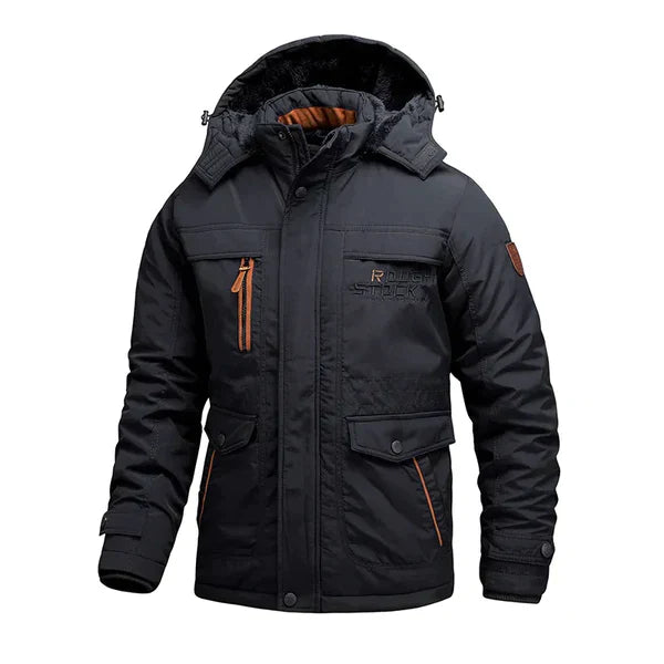 winterjas-heren-fleece-gevoerd-verstelbare-capuchon-wind-marineblauw