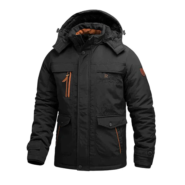winterjas-heren-fleece-gevoerd-verstelbare-capuchon-wind-zwart