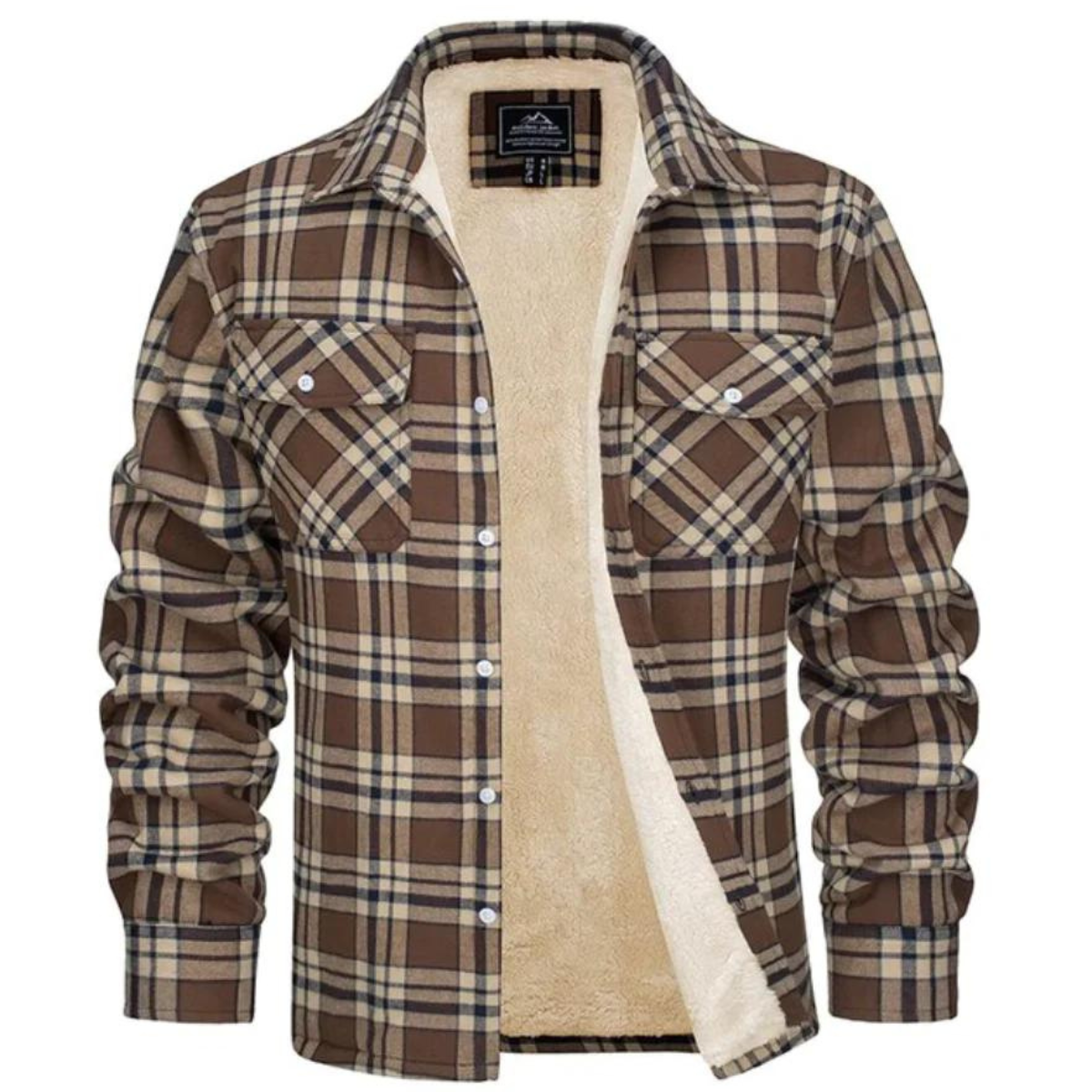 winterjas-heren-geruit-warme-binnenvoering-knoopsluiting-khaki