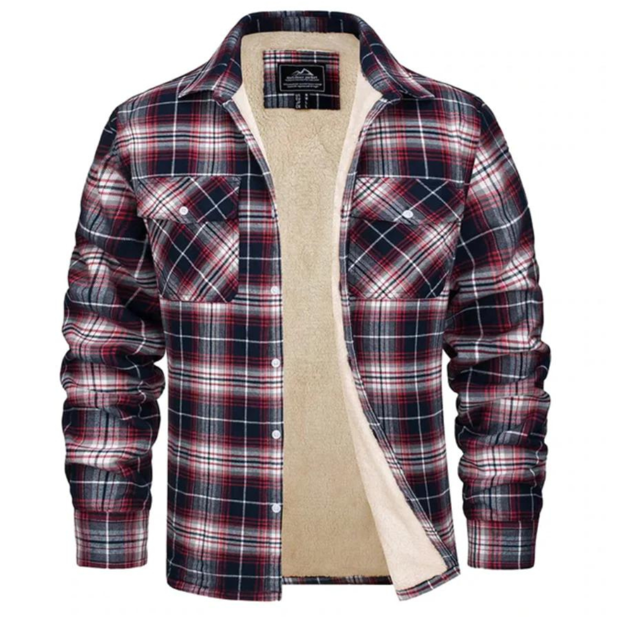 winterjas-heren-geruit-warme-binnenvoering-knoopsluiting-rood
