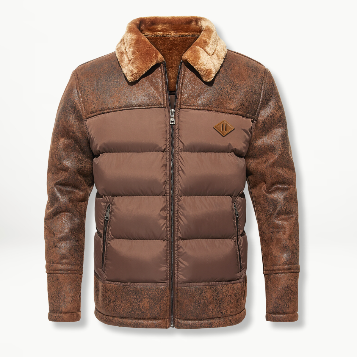 winterjas-heren-gevoerd-pluche-voering-windbestendigheid-bruin