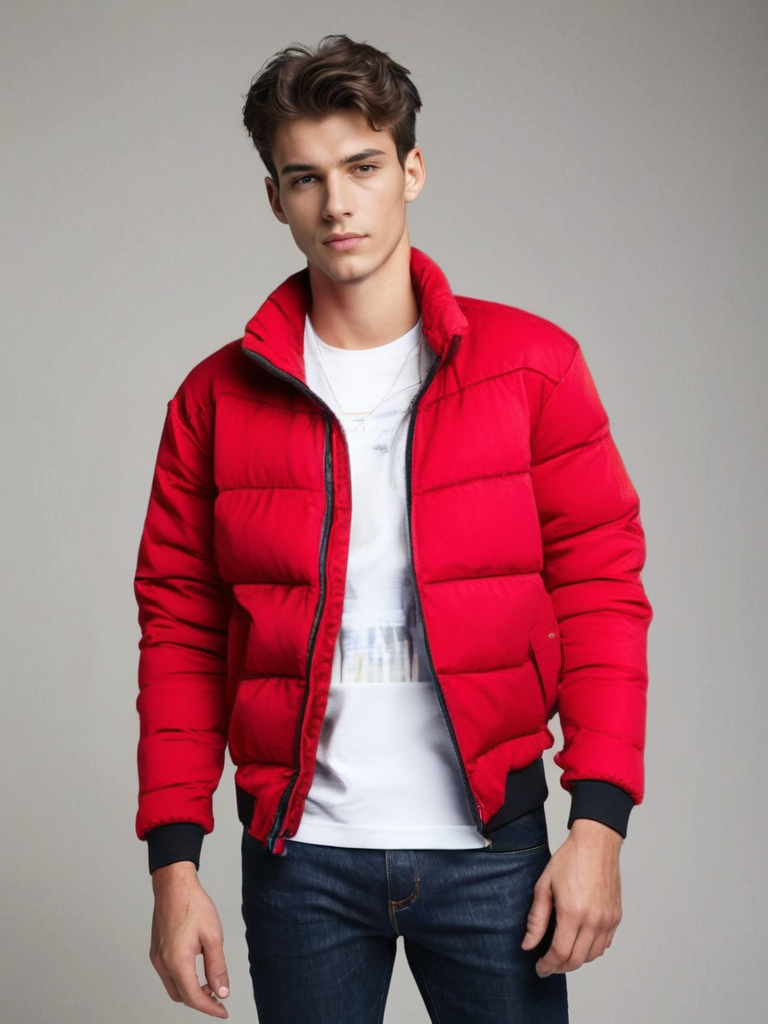 winterjas-heren-gewatteerd-doorlopende-rits-dikke-voering-rood