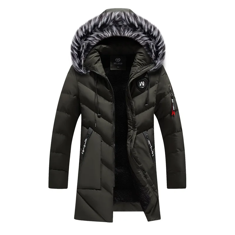 winterjas-heren-parka-thermisch-bontkraag-verstelbare-capuchon-groen